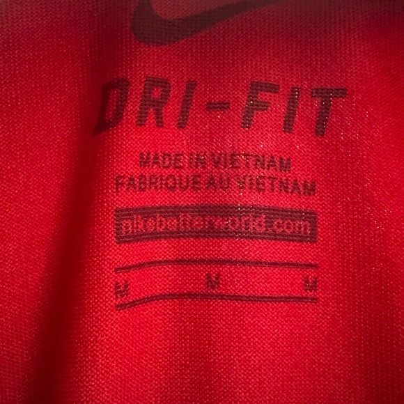 Nike Canada Hockey Red Maple Leaf Logo Dri-Fit Tee Medium - Picture 4 of 5